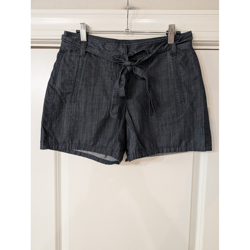 Theory Tie-Waist Dark Gray Denim Women's Shorts Size 2